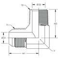 World Wide Fittings JIC to Male Pipe 90° Elbow Stainless Steel 2501X06X04SS